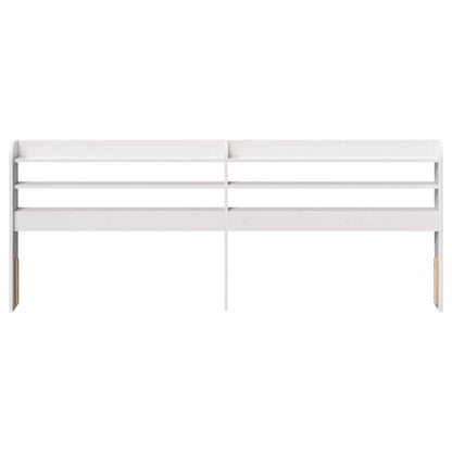Headboard with Shelves 90 cm Solid Wood Pine White 210 x 16 x 82 cm