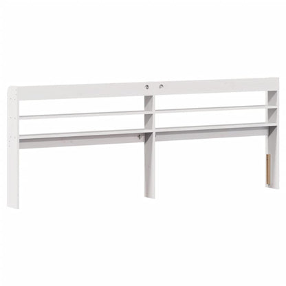 Headboard with Shelves 90 cm Solid Wood Pine White 210 x 16 x 82 cm