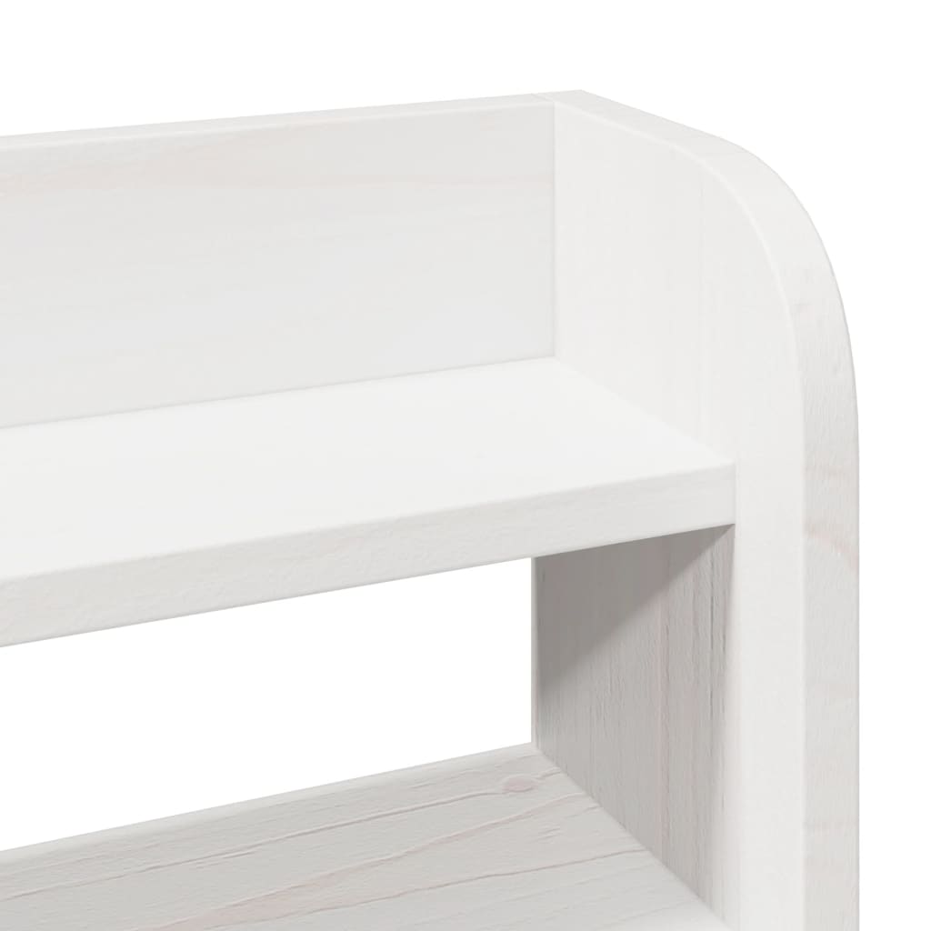 Headboard with Shelves 90 cm Solid Wood Pine White 210 x 16 x 82 cm