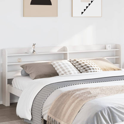 Headboard with Shelves 90 cm Solid Wood Pine White 190 x 16 x 82 cm