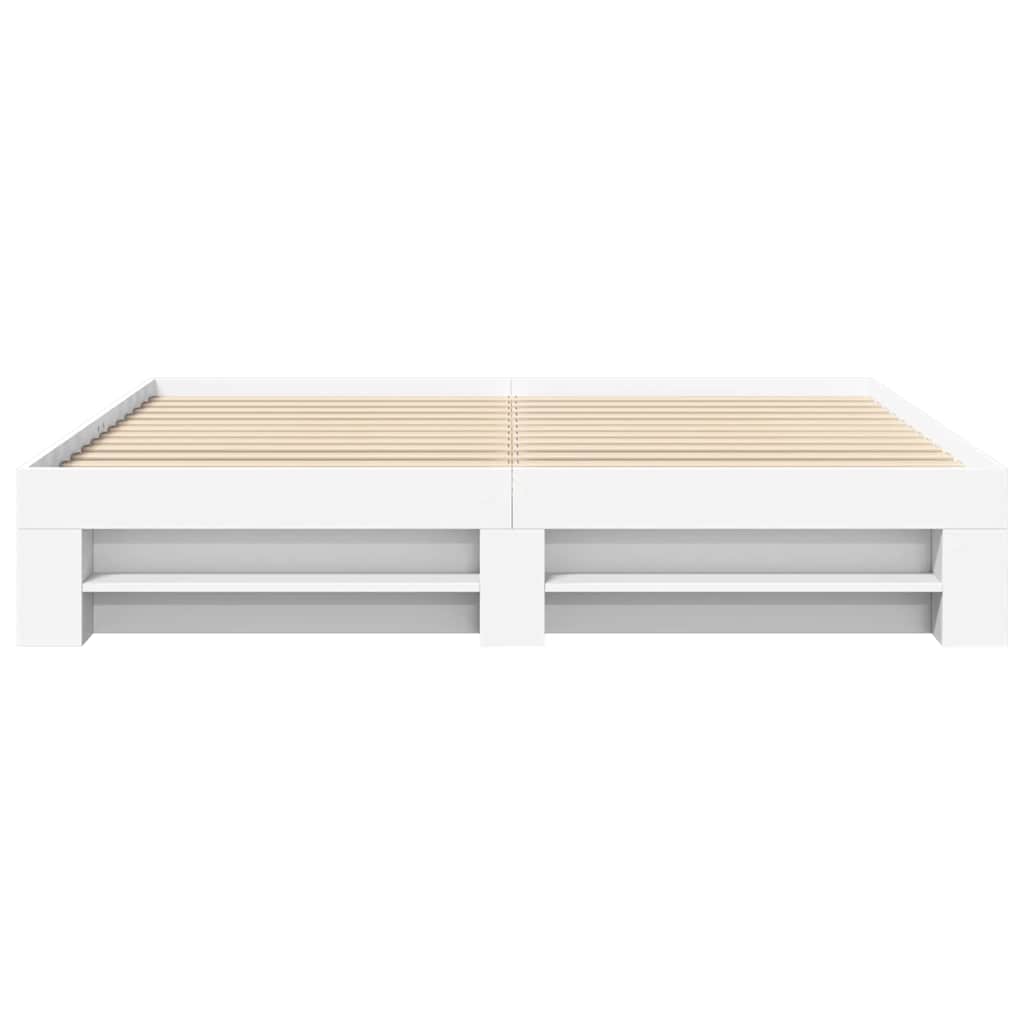 vidaXL Bed Frame without Mattress White 200x200 cm Engineered Wood 5