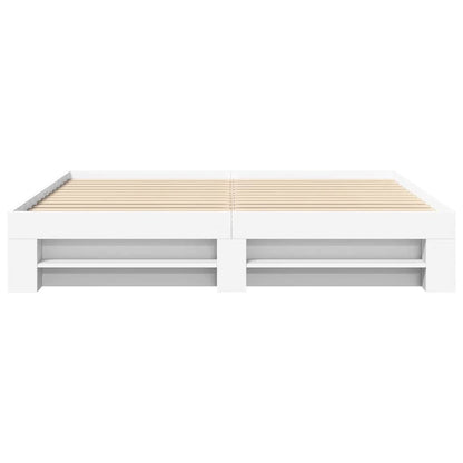vidaXL Bed Frame without Mattress White 200x200 cm Engineered Wood 5