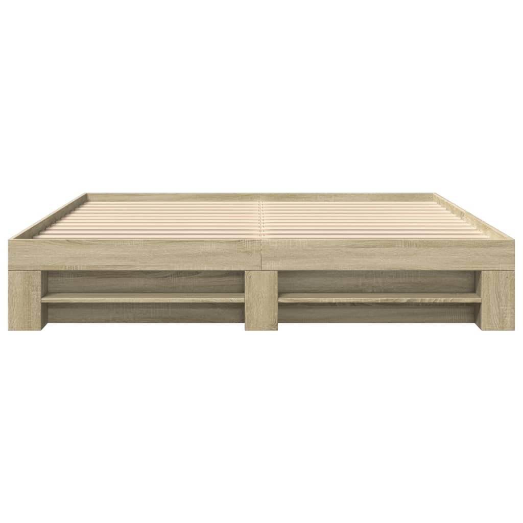 vidaXL Bed Frame without Mattress Sonoma Oak 200x200 cm Engineered Wood 5