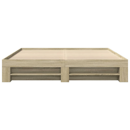 vidaXL Bed Frame without Mattress Sonoma Oak 200x200 cm Engineered Wood 5