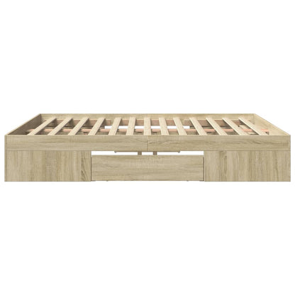 vidaXL Bed Frame without Mattress Sonoma Oak 200x200 cm Engineered Wood 6
