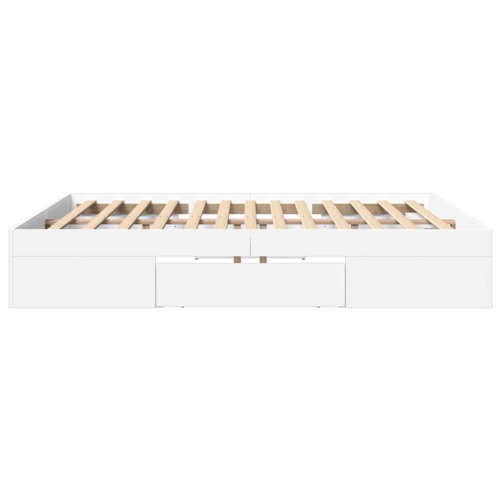 vidaXL Bed Frame without Mattress White 180x200 cm Super King Engineered Wood 6