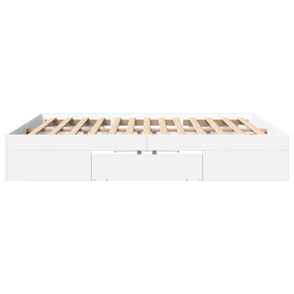 vidaXL Bed Frame without Mattress White 180x200 cm Super King Engineered Wood 6