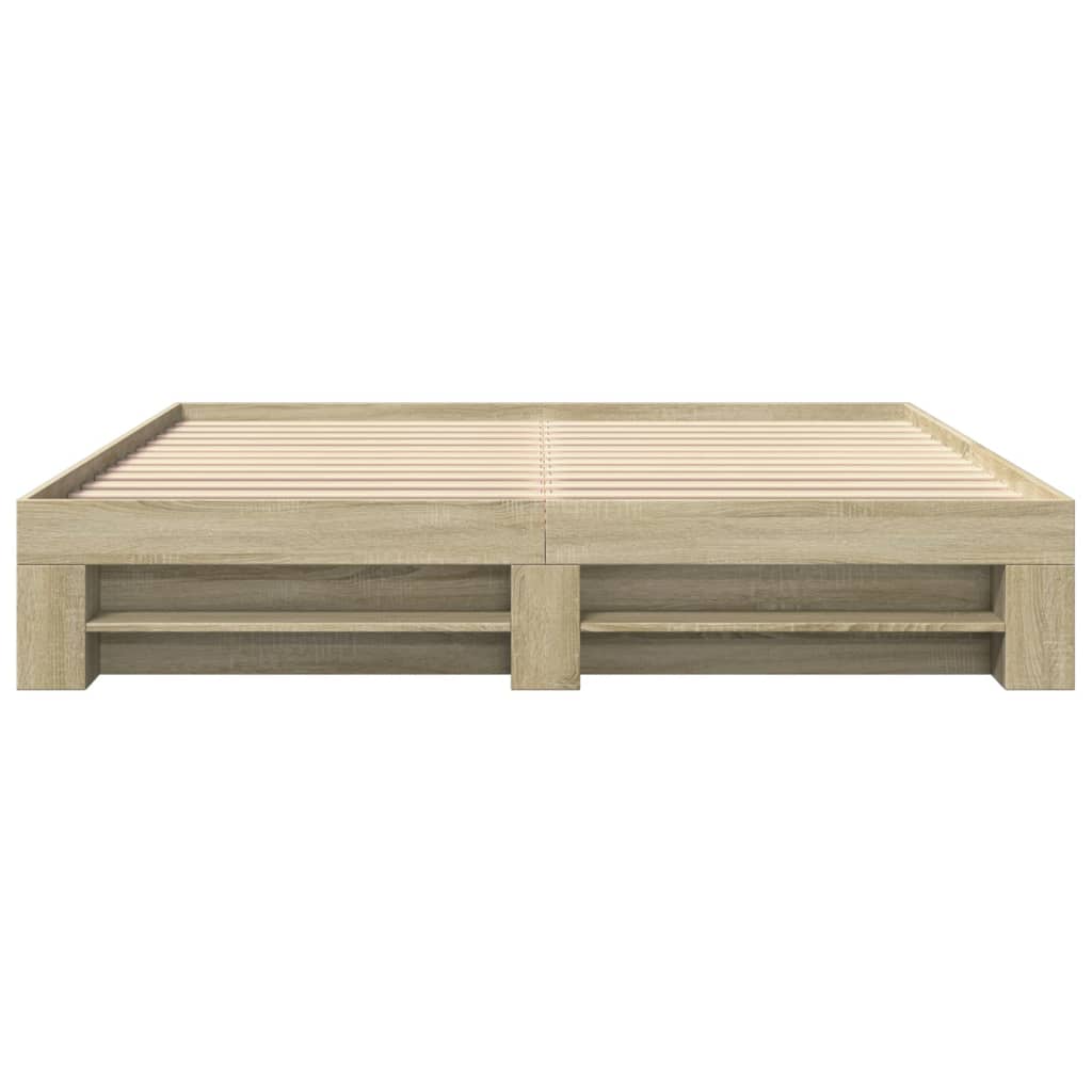 vidaXL Bed Frame without Mattress Sonoma Oak 180x200 cm Super King Engineered Wood 5
