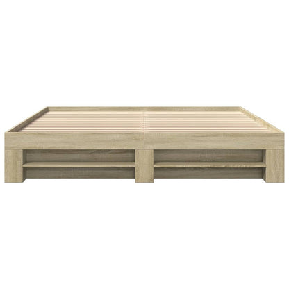 vidaXL Bed Frame without Mattress Sonoma Oak 180x200 cm Super King Engineered Wood 5
