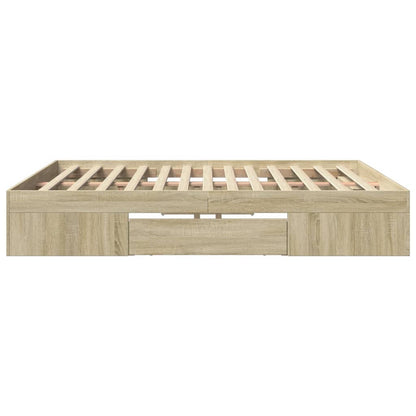 vidaXL Bed Frame without Mattress Sonoma Oak 180x200 cm Super King Engineered Wood 6