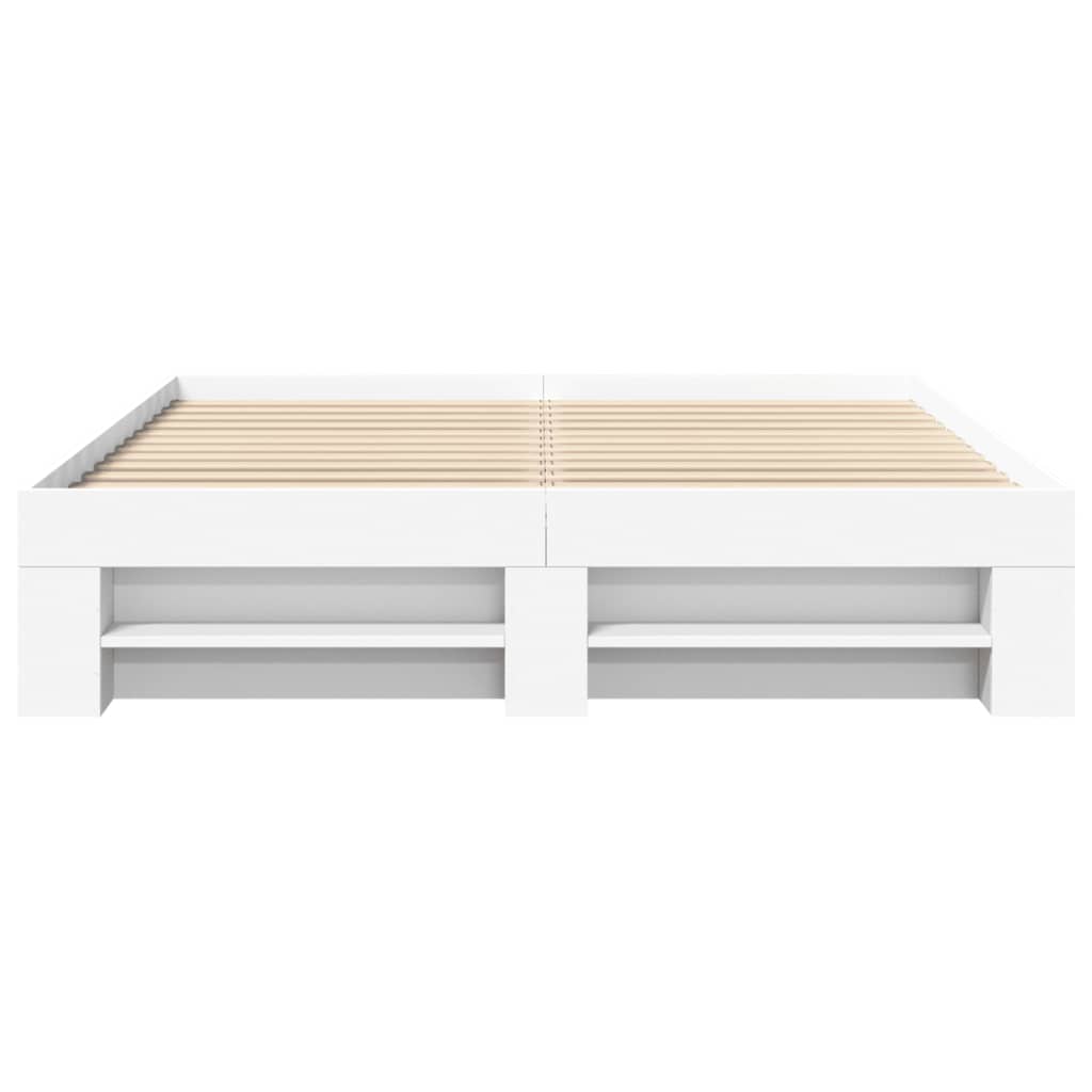 vidaXL Bed Frame without Mattress White 160x200 cm Engineered Wood 5