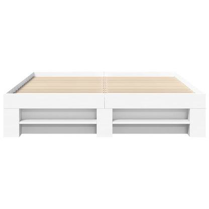 vidaXL Bed Frame without Mattress White 160x200 cm Engineered Wood 5