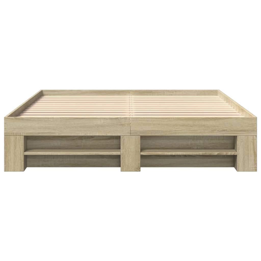 vidaXL Bed Frame without Mattress Sonoma Oak 160x200 cm Engineered Wood 5