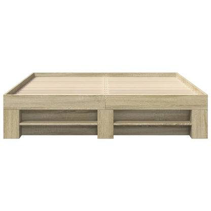 vidaXL Bed Frame without Mattress Sonoma Oak 160x200 cm Engineered Wood 5