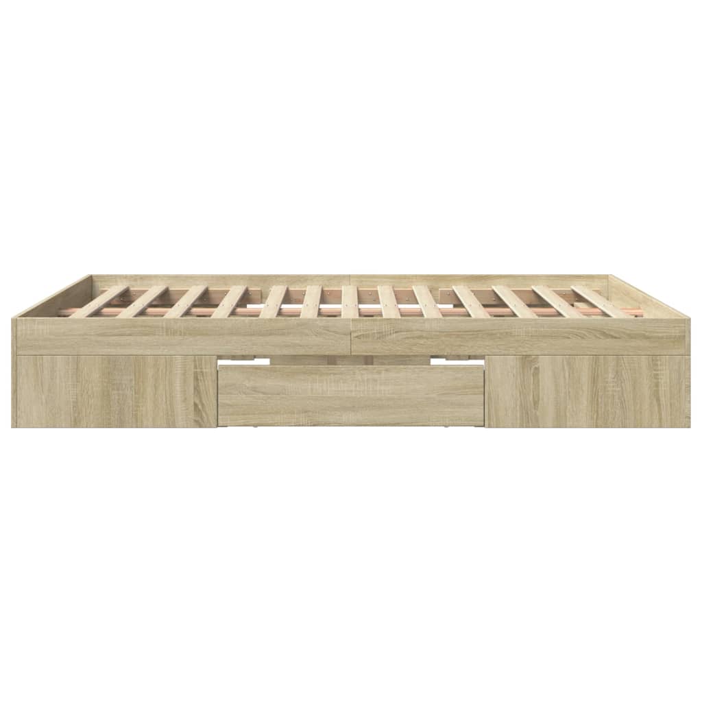vidaXL Bed Frame without Mattress Sonoma Oak 160x200 cm Engineered Wood 6