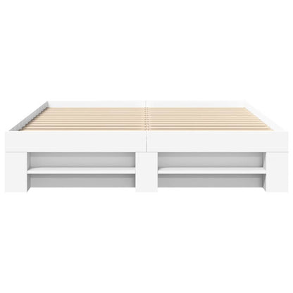 vidaXL Bed Frame without Mattress White 150x200 cm King Size Engineered Wood 5
