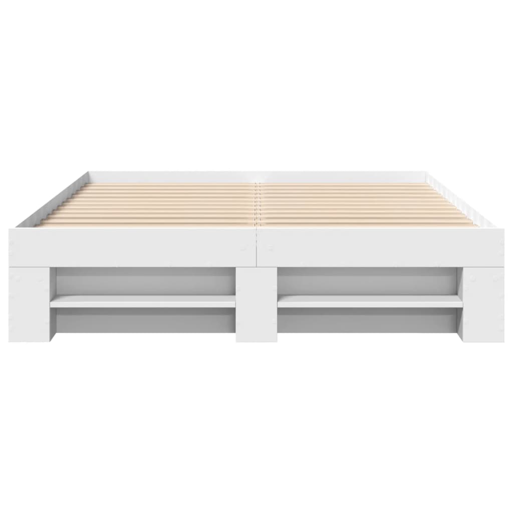 vidaXL Bed Frame without Mattress White 140x200 cm Engineered Wood 5