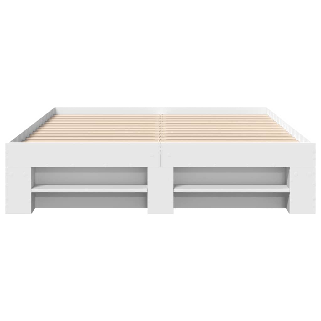 vidaXL Bed Frame without Mattress White 120x200 cm Engineered Wood 5