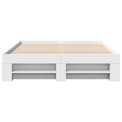 vidaXL Bed Frame without Mattress White 120x200 cm Engineered Wood 5