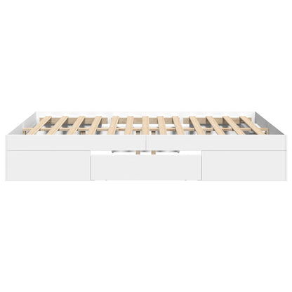 vidaXL Bed Frame without Mattress White 120x200 cm Engineered Wood 6
