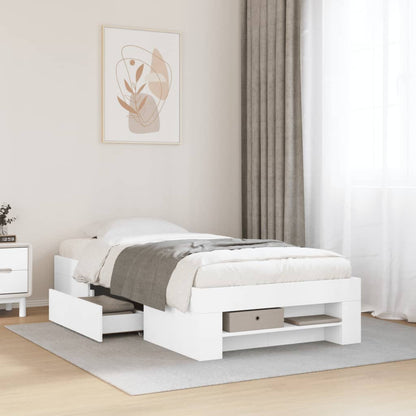vidaXL Bed Frame without Mattress Engineered Wood Length 200 cm White