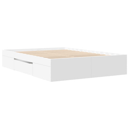 Bed Frame without Mattress 140x190cm Engineered Wood White