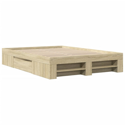 Bed Frame without Mattress 120x190cm Engineered Wood Sonoma oak