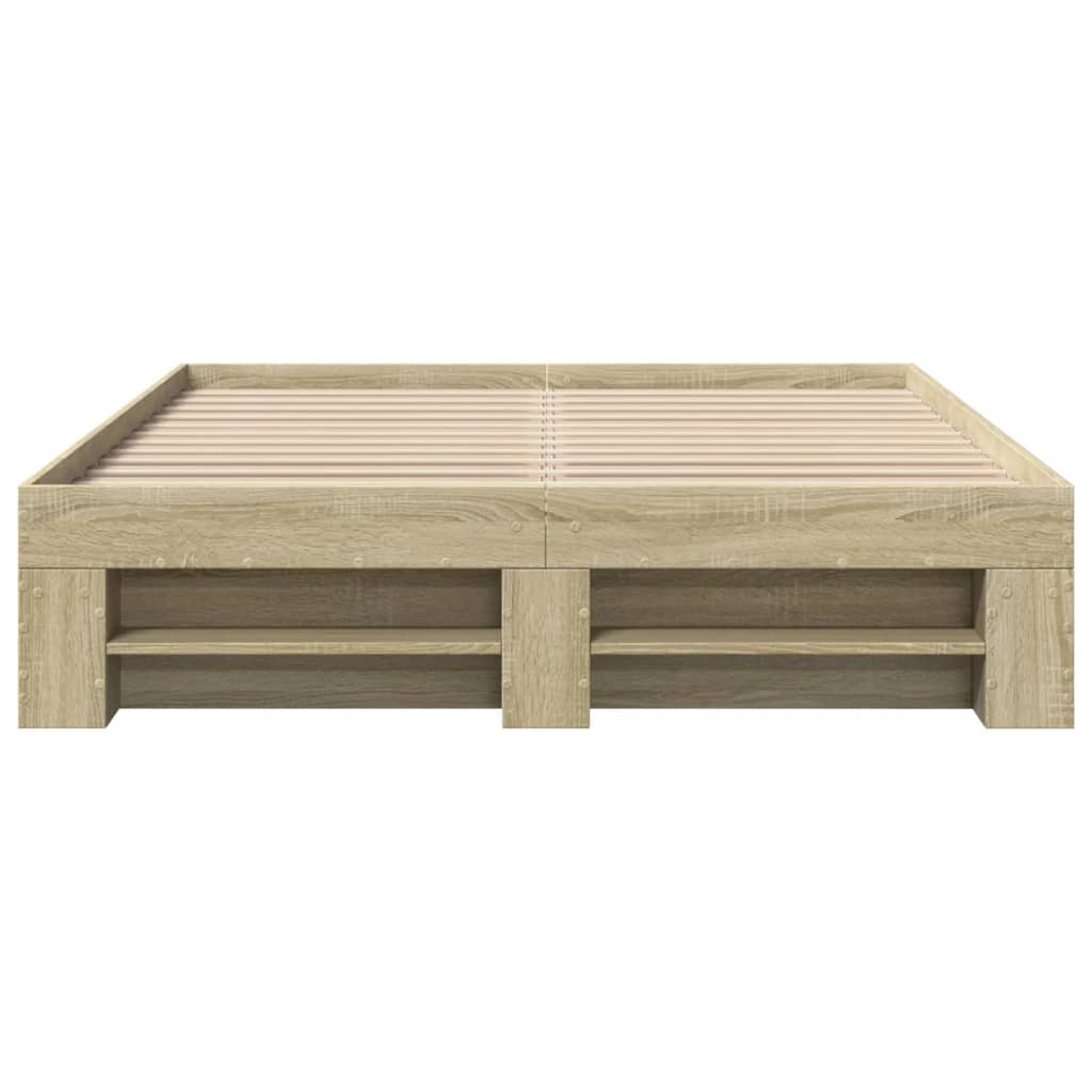 vidaXL Bed Frame without Mattress Sonoma Oak 120x190cm Engineered Wood 4