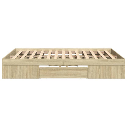 vidaXL Bed Frame without Mattress Sonoma Oak 120x190cm Engineered Wood 6