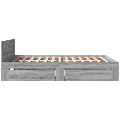 vidaXL Bed Frame with Headboard without Mattress Grey Sonoma 160x200cm 6