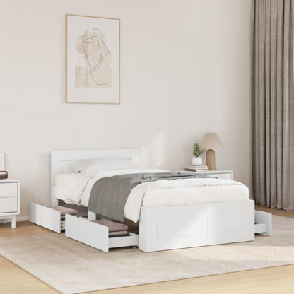 vidaXL Bed Frame with Headboard without Mattress White