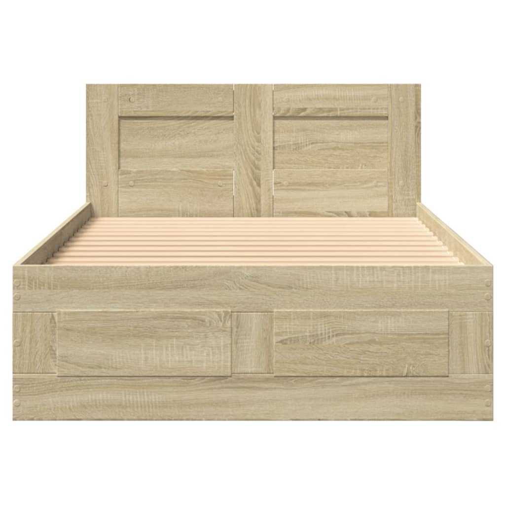vidaXL Bed Frame with Headboard without Mattress Sonoma Oak 90x200 cm 5