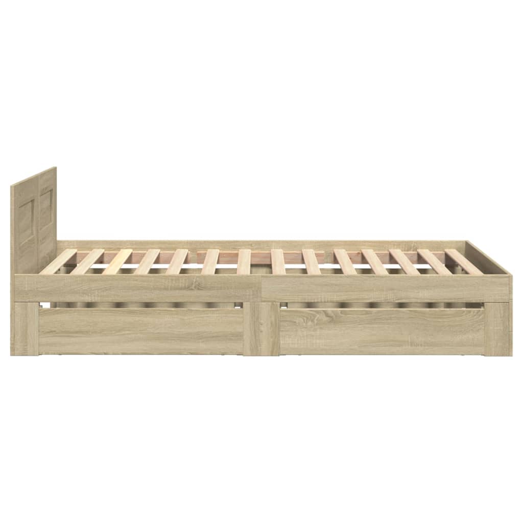 vidaXL Bed Frame with Headboard without Mattress Sonoma Oak 90x200 cm 6