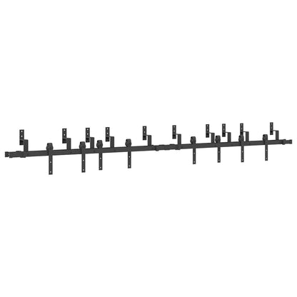 vidaXL Sliding Door Hardware Kit 305 cm Steel Black 2