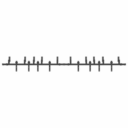 vidaXL Sliding Door Hardware Kit 305 cm Steel Black 5
