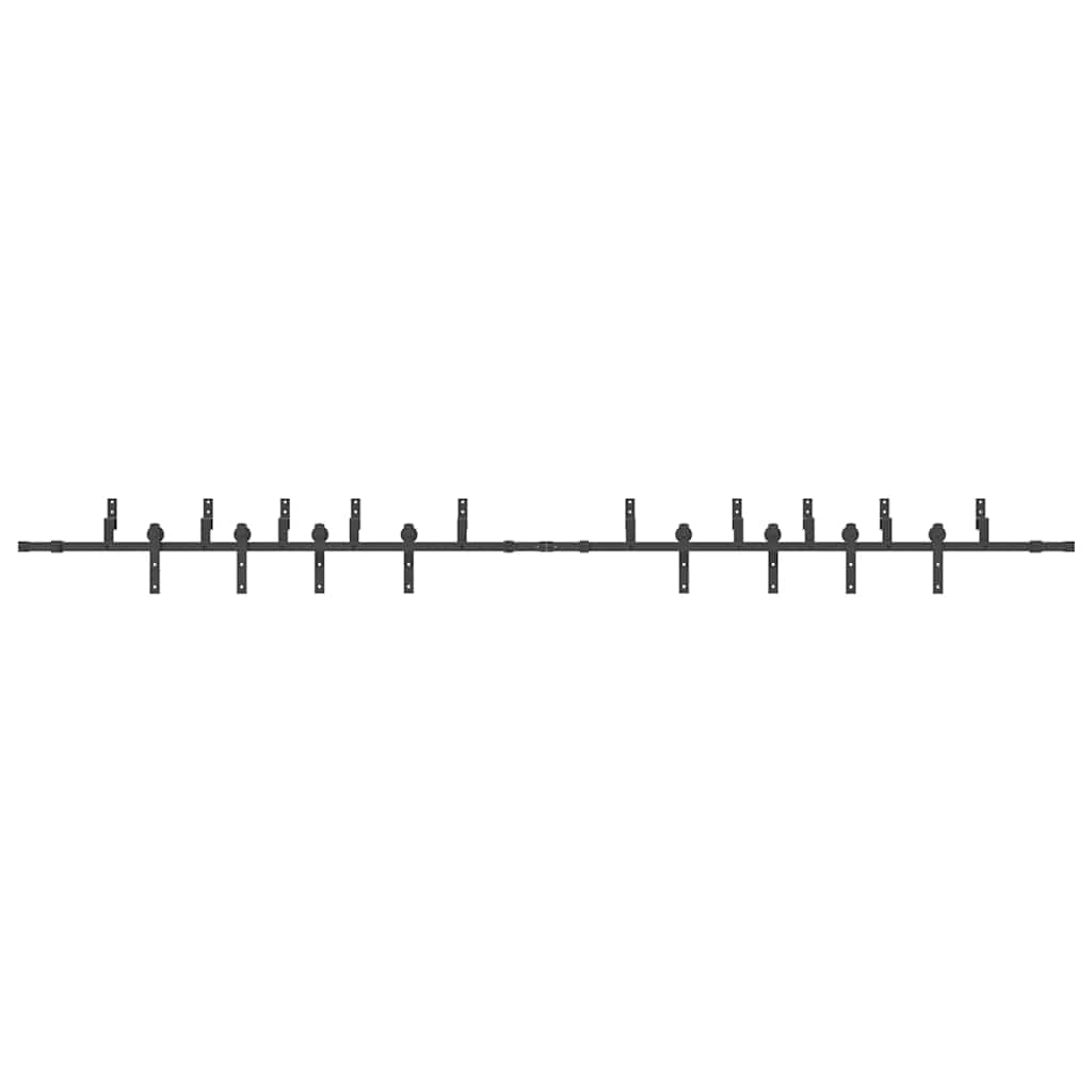 vidaXL Sliding Door Hardware Kit 427 cm Steel Black 5
