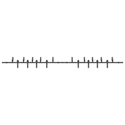 vidaXL Sliding Door Hardware Kit 427 cm Steel Black 5