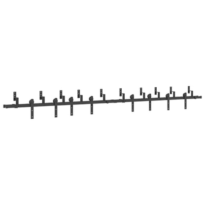 vidaXL Sliding Door Hardware Kit 366 cm Steel Black 2