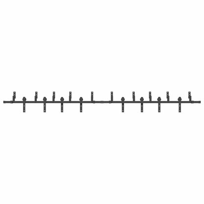 vidaXL Sliding Door Hardware Kit 366 cm Steel Black 5