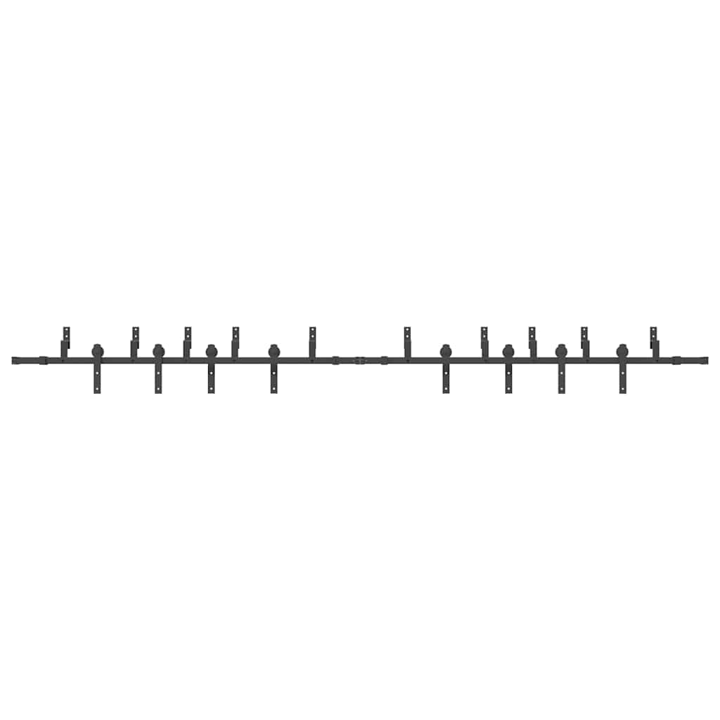 vidaXL Sliding Door Hardware Kit 400 cm Steel Black 5