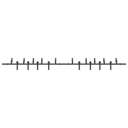 vidaXL Sliding Door Hardware Kit 400 cm Steel Black 5