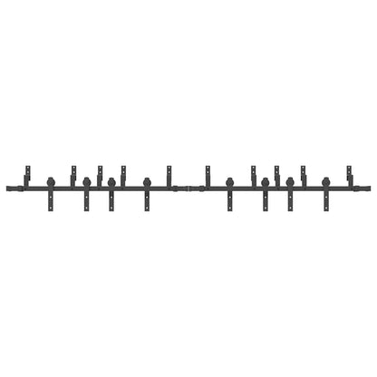 vidaXL Sliding Door Hardware Kit 305 cm Steel Black 5