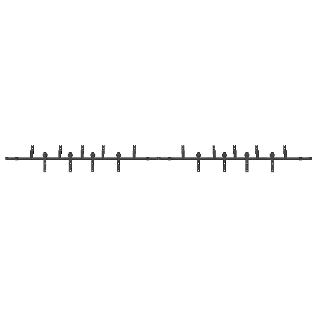 vidaXL Sliding Door Hardware Kit 427 cm Steel Black 4