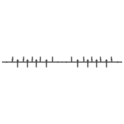 vidaXL Sliding Door Hardware Kit 427 cm Steel Black 4