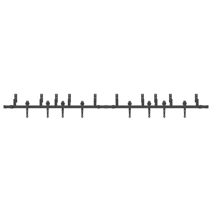 vidaXL Sliding Door Hardware Kit 305 cm Steel Black 5