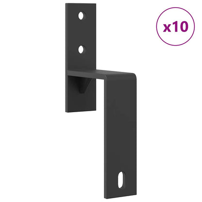 vidaXL Sliding Door Hardware Kit 427 cm Steel Black 4