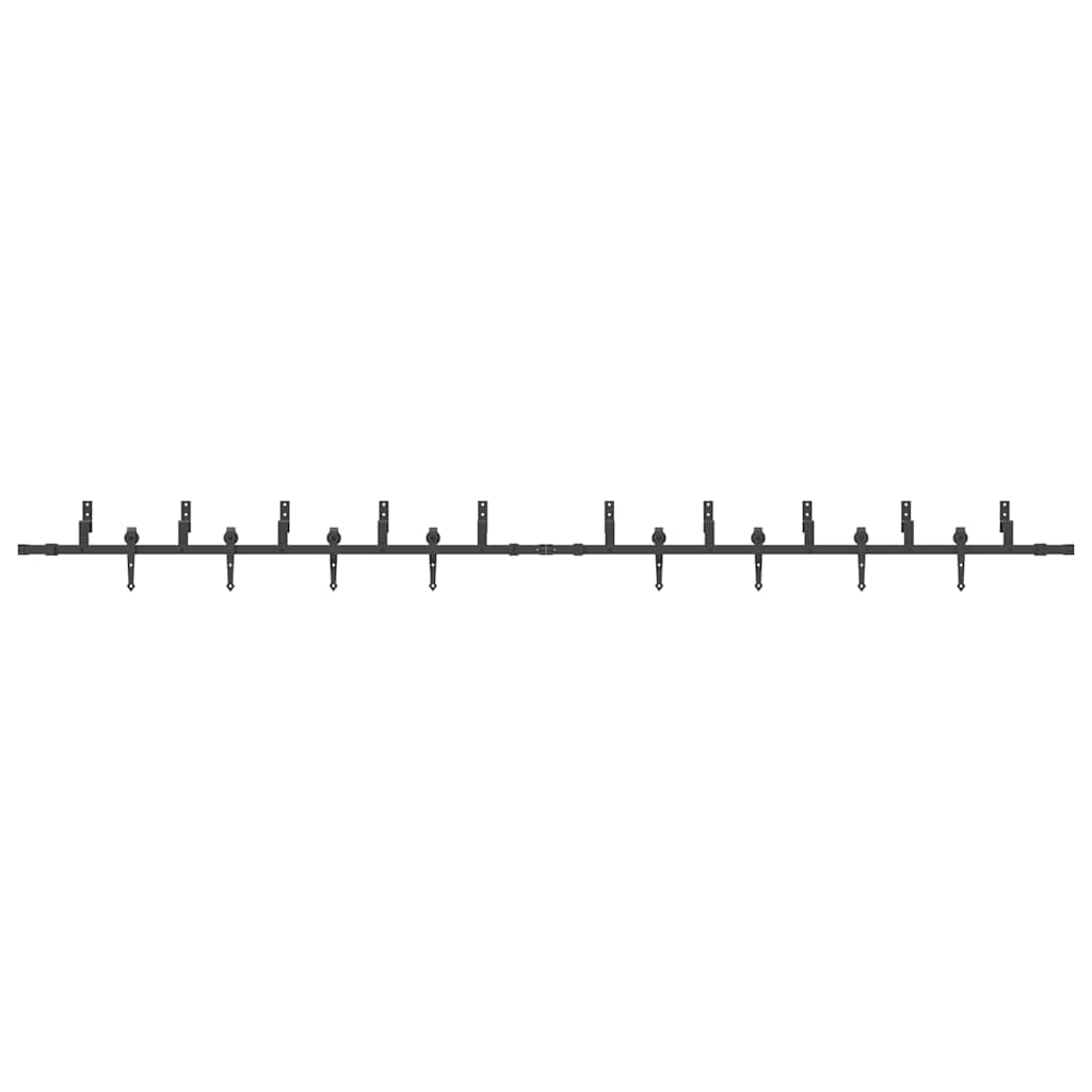 vidaXL Sliding Door Hardware Kit 427 cm Steel Black 5