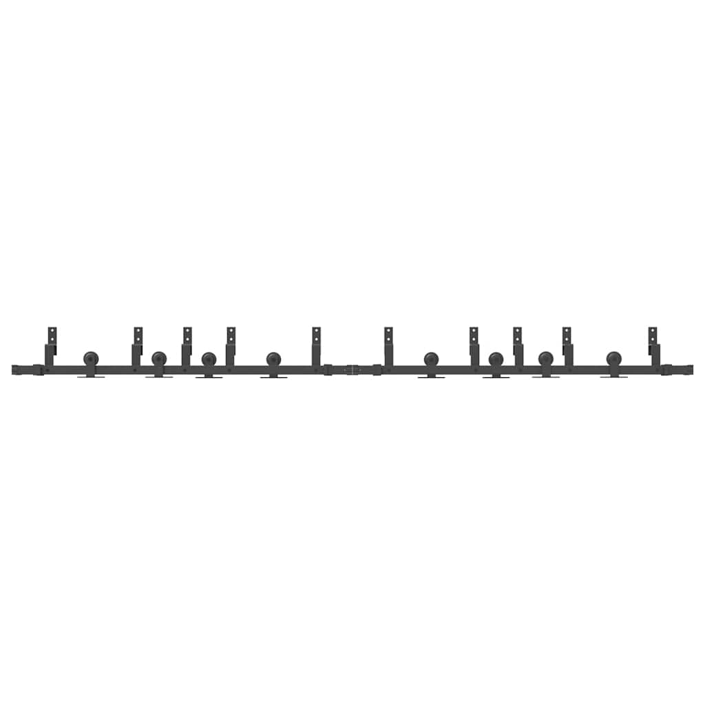 vidaXL Sliding Door Hardware Kit 305 cm Steel Black 5