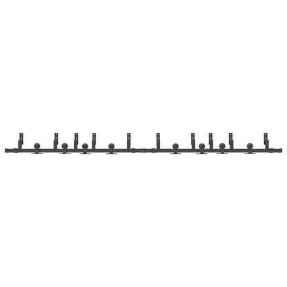 vidaXL Sliding Door Hardware Kit 305 cm Steel Black 5