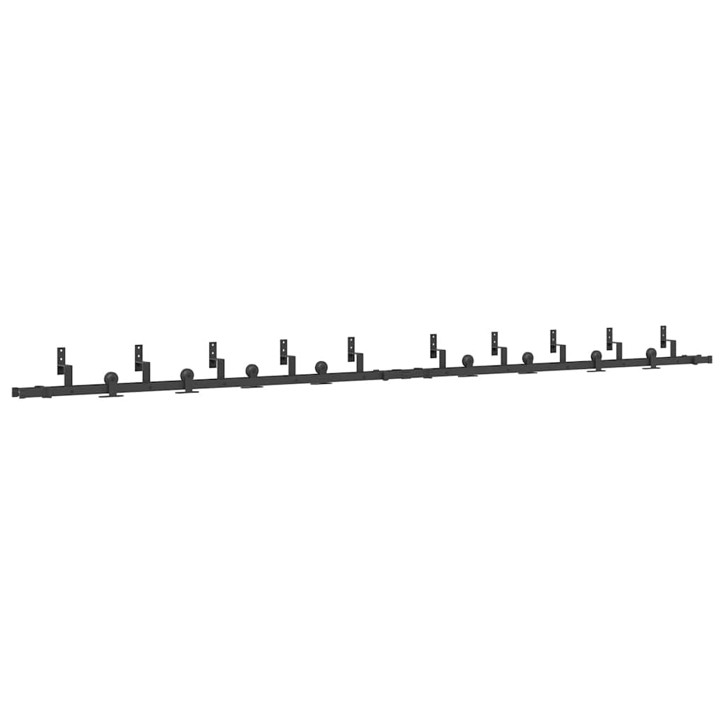 Sliding Door Hardware Kit 305 cm Steel Black 213.5 cm